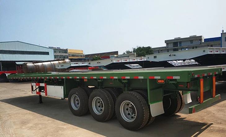 Ċina Hot Sale 3 Fusien Kontenitur Flatbed Trailer Bi Kwalità Durabbli