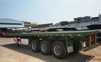 Ċina Hot Sale 3 Fusien Kontenitur Flatbed Trailer Bi Kwalità Durabbli