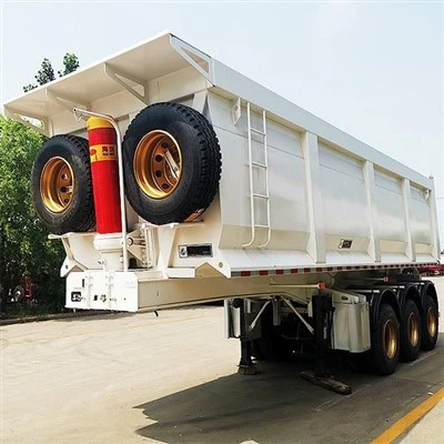 Heavy Hydraulic Lifting Cylinder Rear Tipper Semi Trailer Għall-Bejgħ
