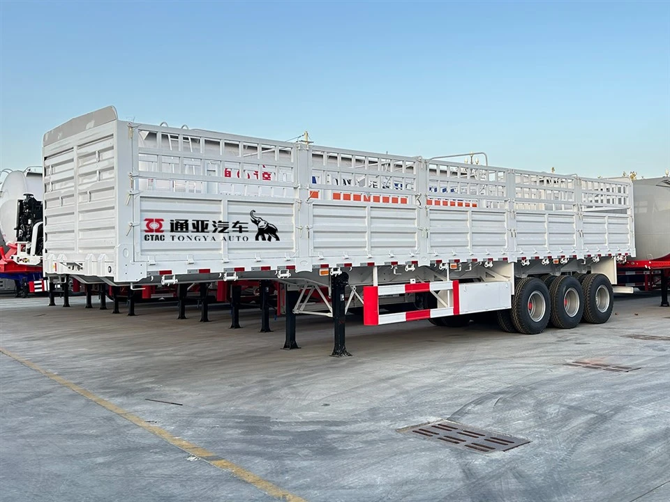 40T Semi Trailer taċ-Ċint tat-Trasport tal-Merkanzija Bulk
