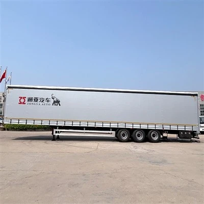 TONGYA 3 Fus 40 Ton Van Truck Curtain Side Miftuħ Semi Trailer