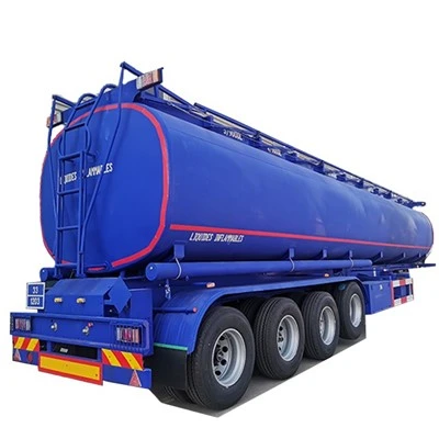 TONGYA Bejgħ sħun 4 Fusijiet Żejt tal-Fjuwil Likwidu Tanker Karrijiet Tank Semi Trailer