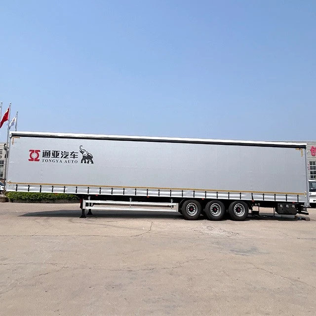 TONGYA 3 Fus 40 Ton Van Truck Curtain Side Miftuħ Semi Trailer