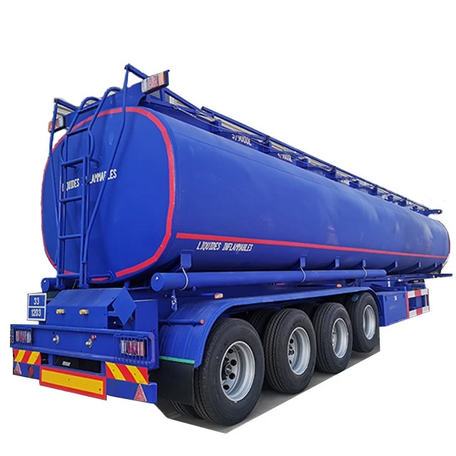 TONGYA Bejgħ sħun 4 Fusijiet Żejt tal-Fjuwil Likwidu Tanker Karrijiet Tank Semi Trailer